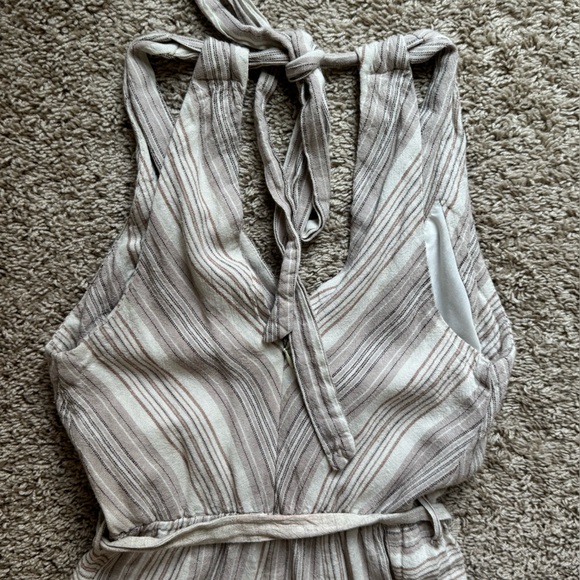 Indigo Rein Beige and Gray Striped Jumpsuit - Picture 7 of 7